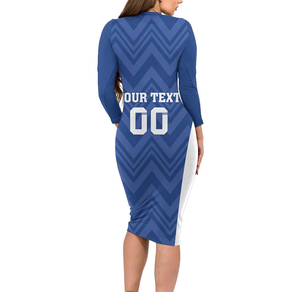 Custom Estonia Football Family Matching Long Sleeve Bodycon Dress and Hawaiian Shirt Eesti Jalgpallikoondis