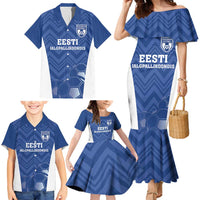 Custom Estonia Football Family Matching Mermaid Dress and Hawaiian Shirt Eesti Jalgpallikoondis