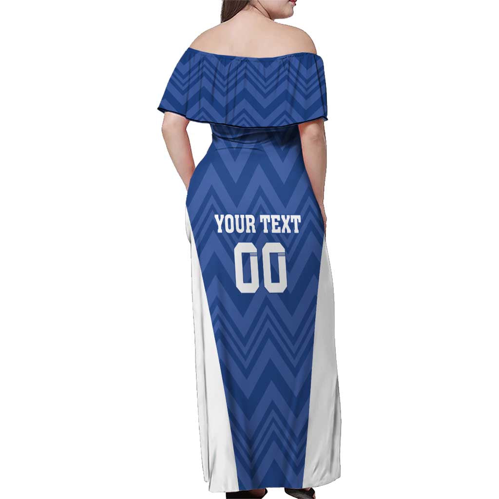 Custom Estonia Football Family Matching Off Shoulder Maxi Dress and Hawaiian Shirt Eesti Jalgpallikoondis