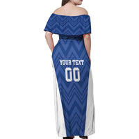 Custom Estonia Football Family Matching Off Shoulder Maxi Dress and Hawaiian Shirt Eesti Jalgpallikoondis