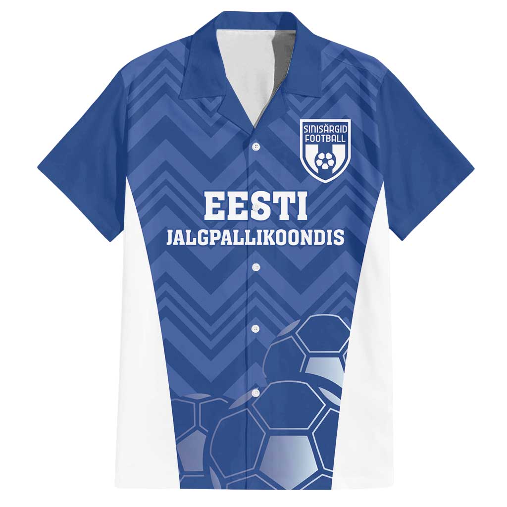 Custom Estonia Football Family Matching Off Shoulder Short Dress and Hawaiian Shirt Eesti Jalgpallikoondis