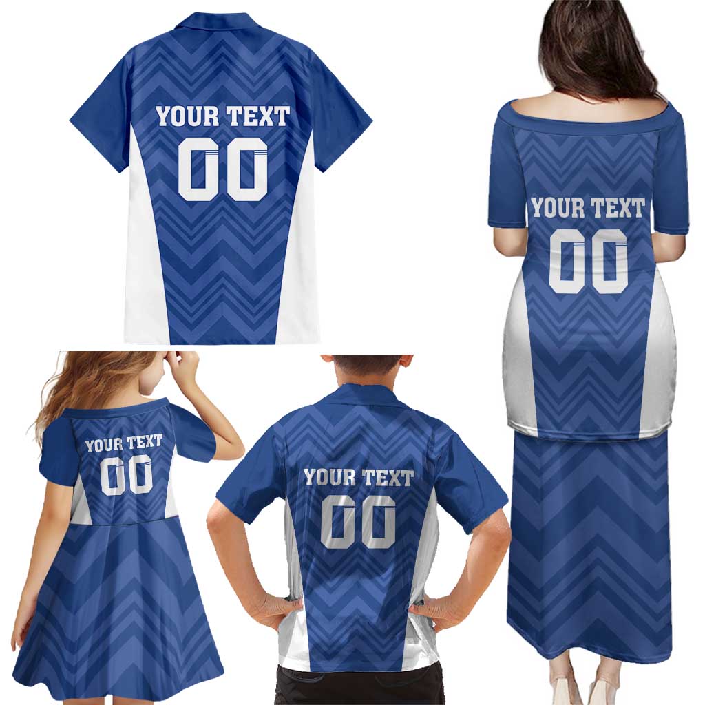 Custom Estonia Football Family Matching Puletasi and Hawaiian Shirt Eesti Jalgpallikoondis