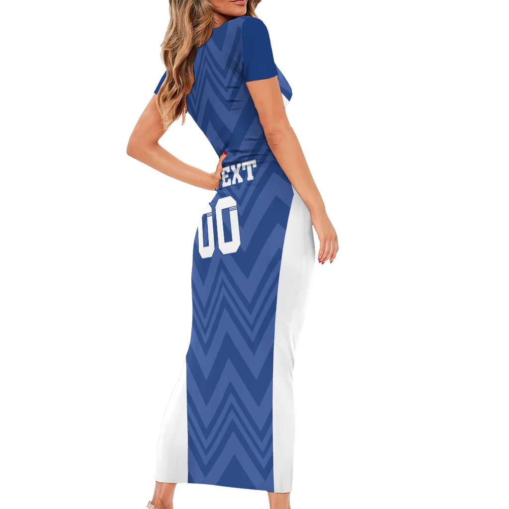 Custom Estonia Football Family Matching Short Sleeve Bodycon Dress and Hawaiian Shirt Eesti Jalgpallikoondis