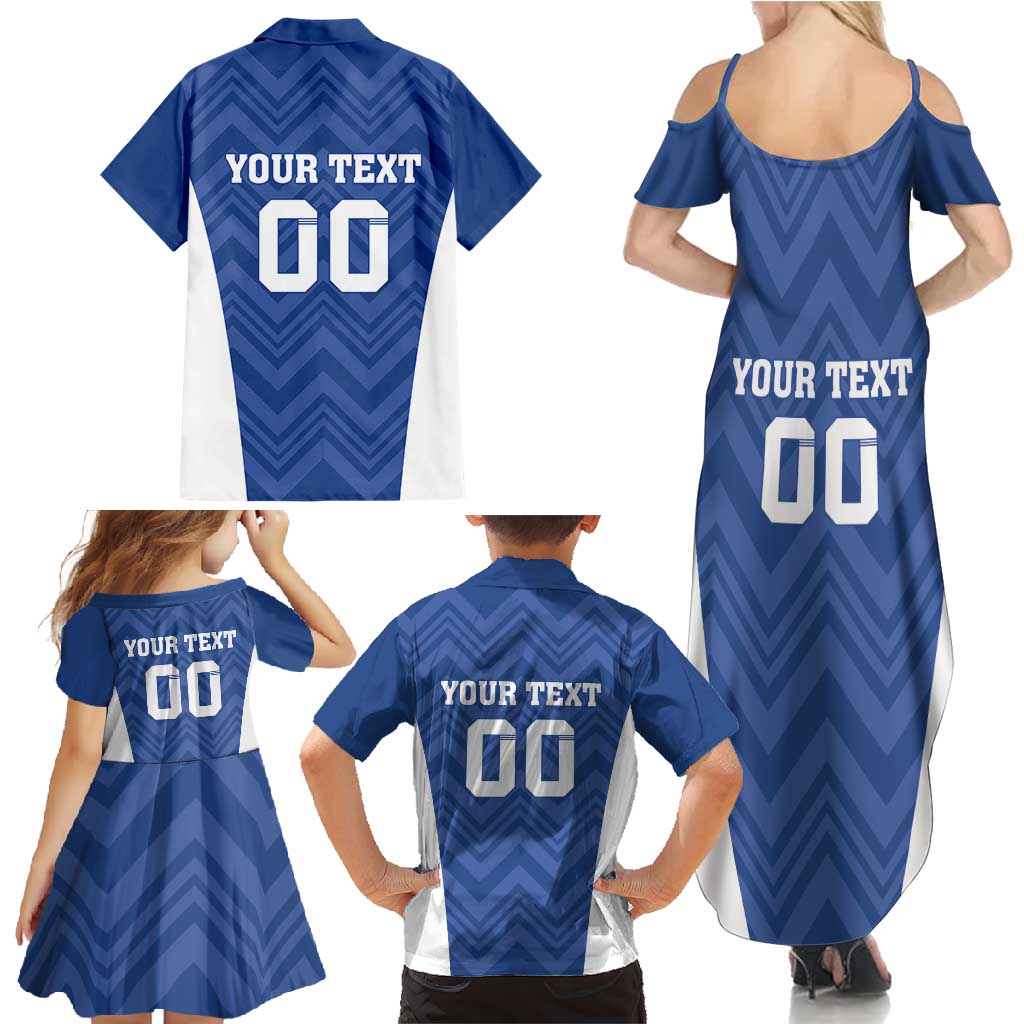 Custom Estonia Football Family Matching Summer Maxi Dress and Hawaiian Shirt Eesti Jalgpallikoondis