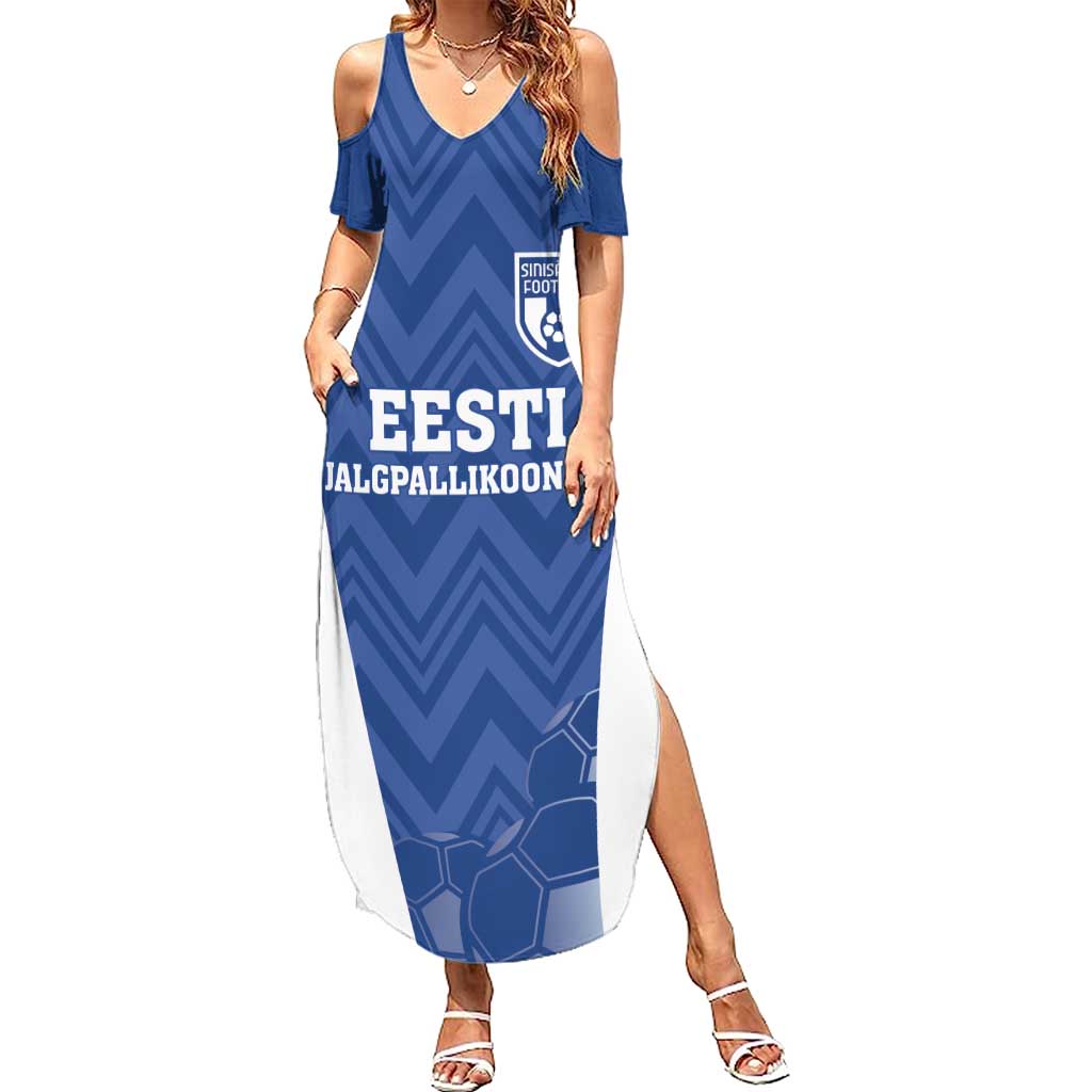Custom Estonia Football Family Matching Summer Maxi Dress and Hawaiian Shirt Eesti Jalgpallikoondis