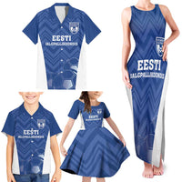 Custom Estonia Football Family Matching Tank Maxi Dress and Hawaiian Shirt Eesti Jalgpallikoondis