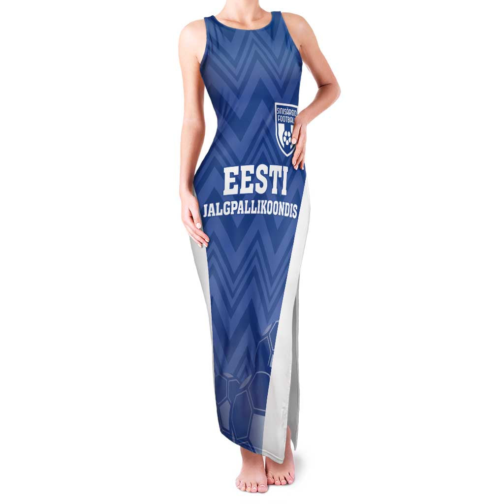 Custom Estonia Football Family Matching Tank Maxi Dress and Hawaiian Shirt Eesti Jalgpallikoondis