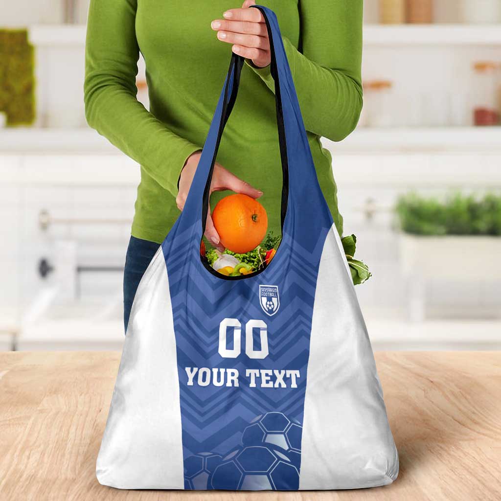 Custom Estonia Football Grocery Bag Eesti Jalgpallikoondis