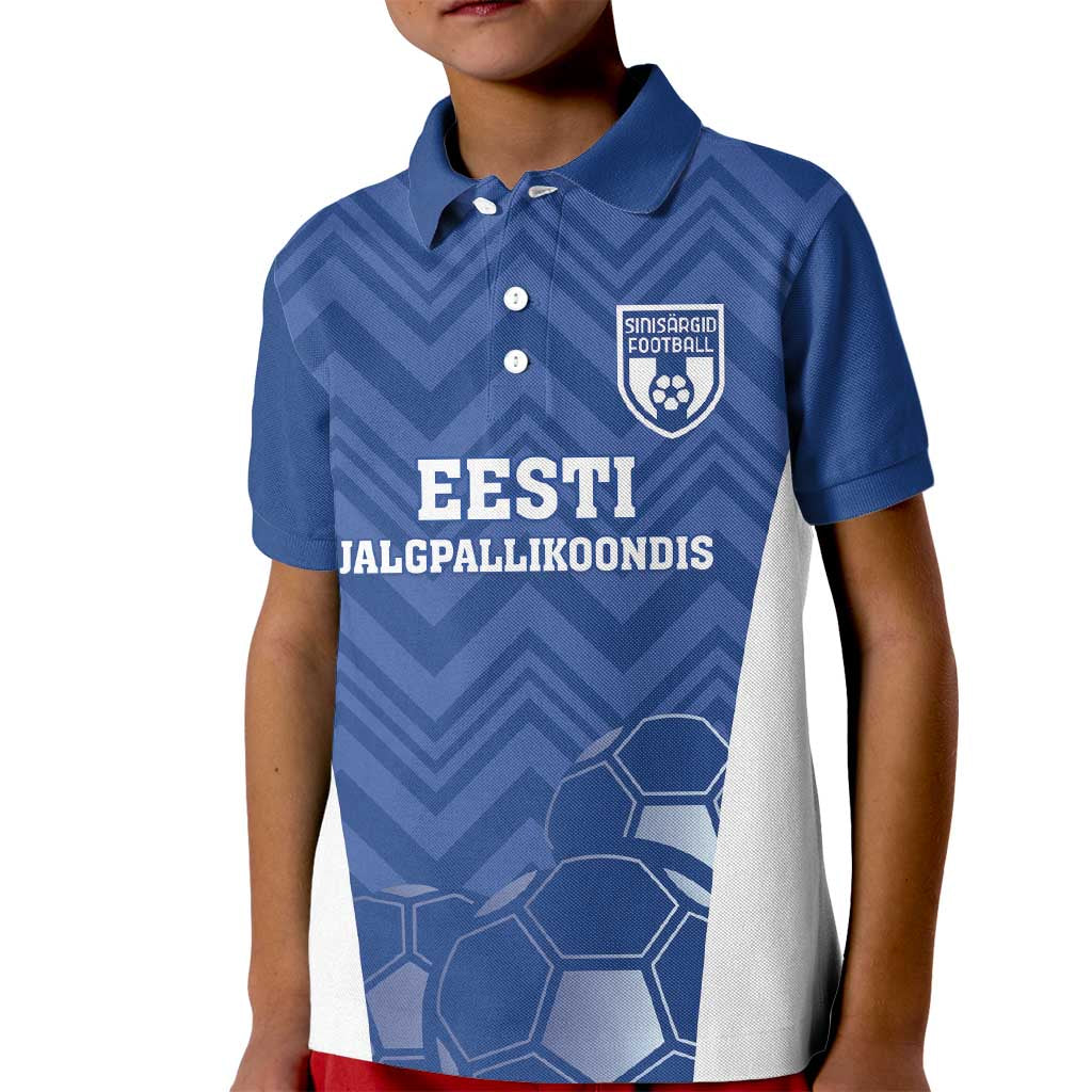 Custom Estonia Football Kid Polo Shirt Eesti Jalgpallikoondis