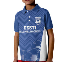 Custom Estonia Football Kid Polo Shirt Eesti Jalgpallikoondis