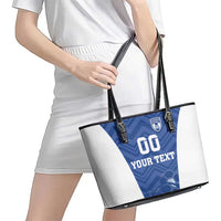 Custom Estonia Football Leather Tote Bag Eesti Jalgpallikoondis