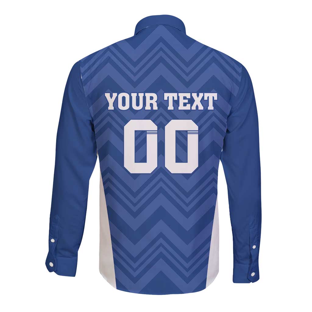 Custom Estonia Football Long Sleeve Button Shirt Eesti Jalgpallikoondis