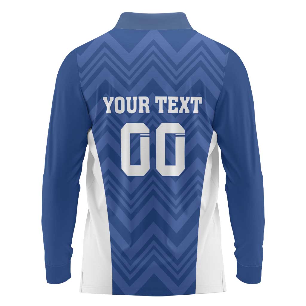 Custom Estonia Football Long Sleeve Polo Shirt Eesti Jalgpallikoondis