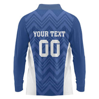 Custom Estonia Football Long Sleeve Polo Shirt Eesti Jalgpallikoondis