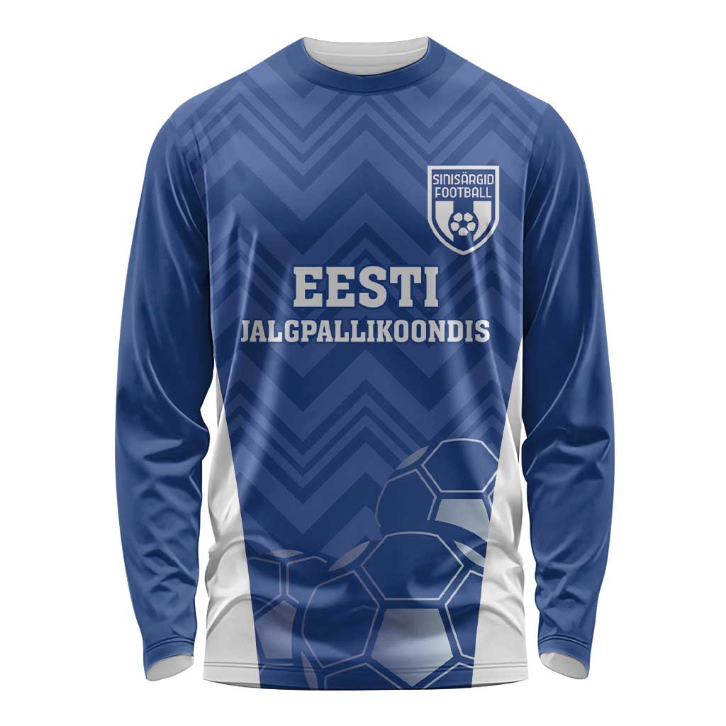 Custom Estonia Football Long Sleeve Shirt Eesti Jalgpallikoondis