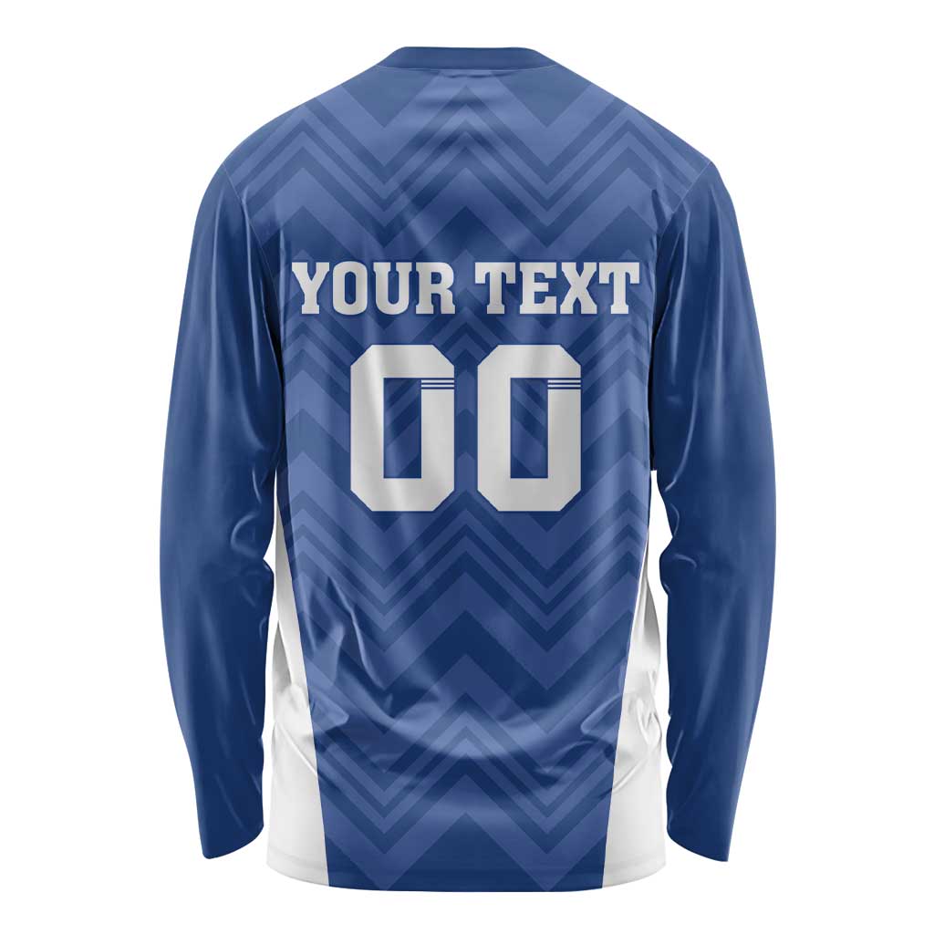 Custom Estonia Football Long Sleeve Shirt Eesti Jalgpallikoondis