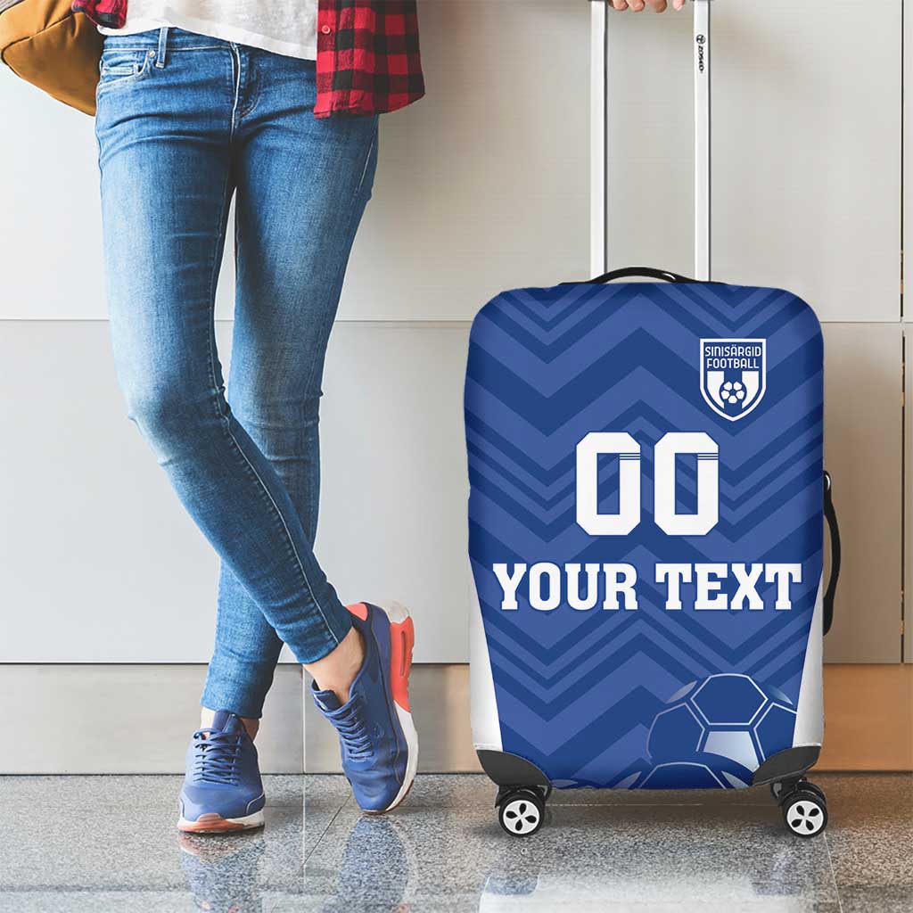 Custom Estonia Football Luggage Cover Eesti Jalgpallikoondis