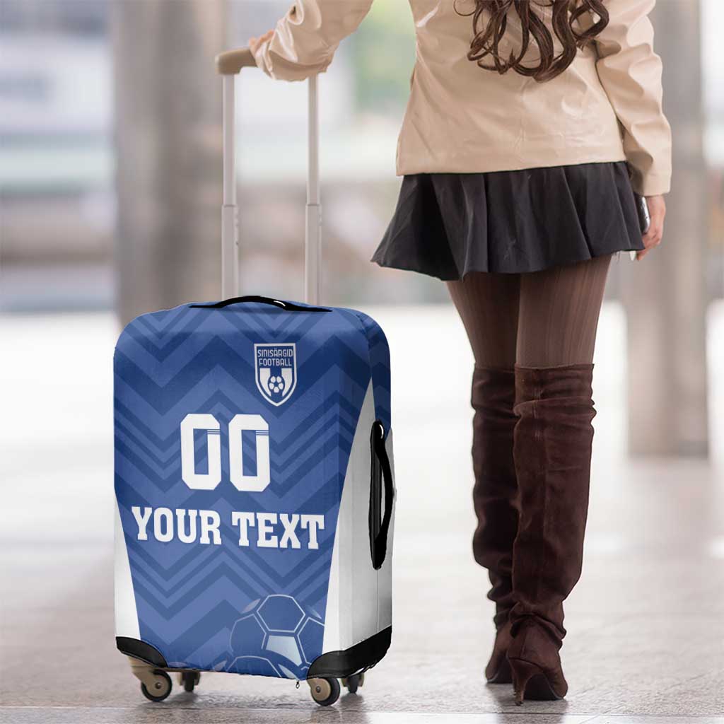 Custom Estonia Football Luggage Cover Eesti Jalgpallikoondis
