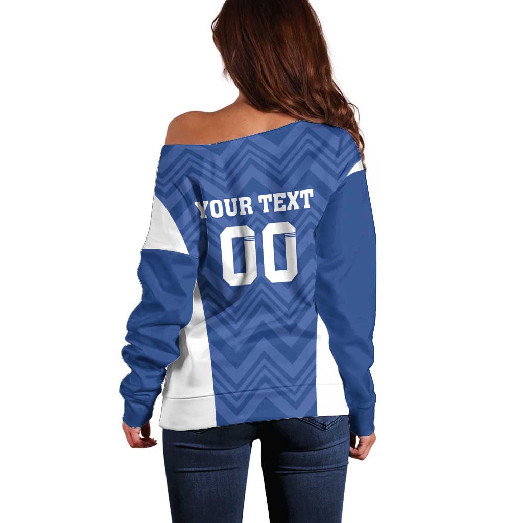 Custom Estonia Football Off Shoulder Sweater Eesti Jalgpallikoondis