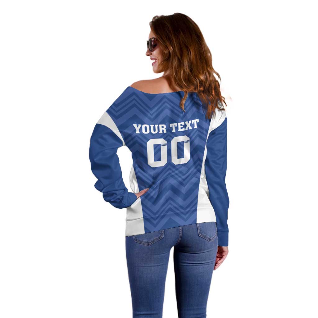 Custom Estonia Football Off Shoulder Sweater Eesti Jalgpallikoondis