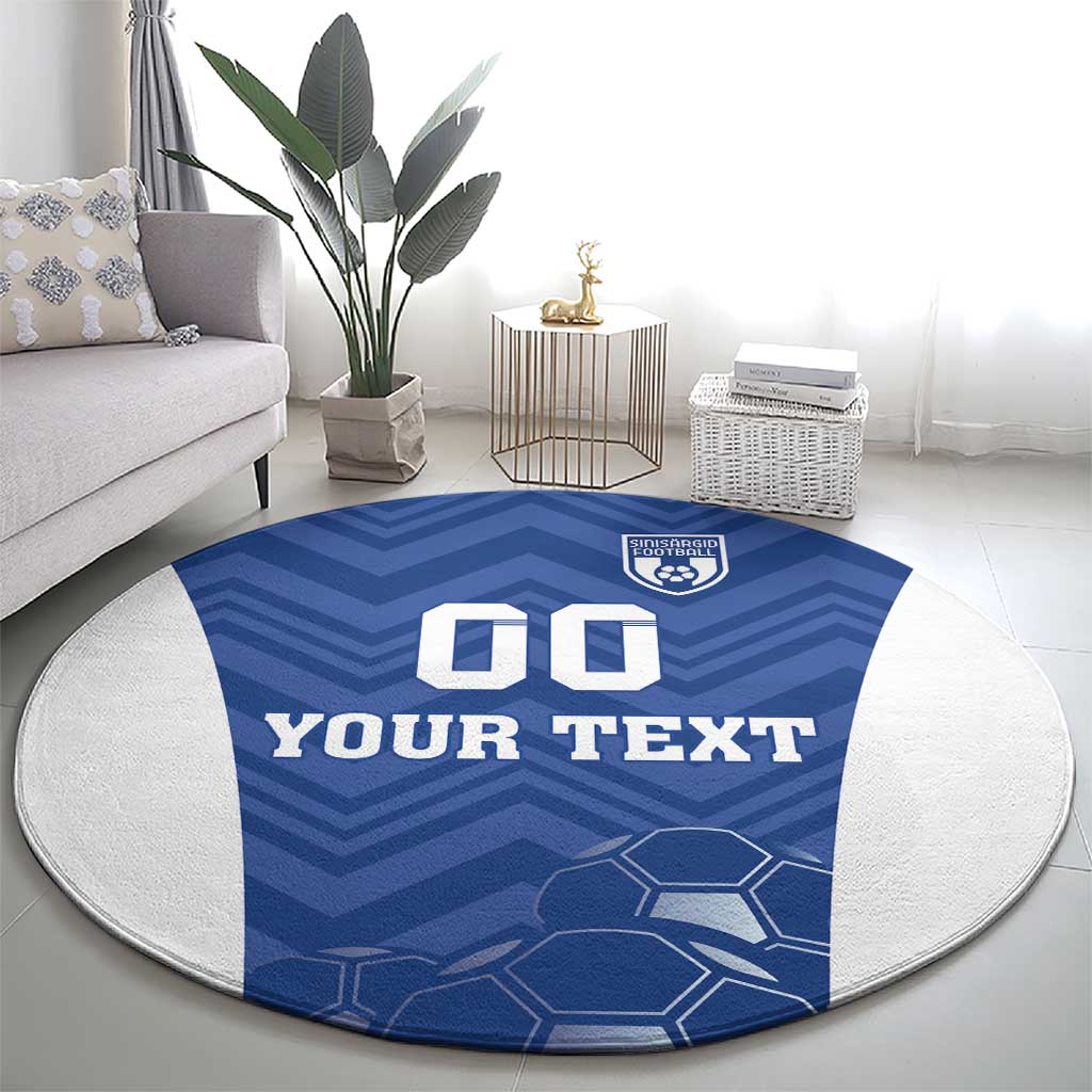 Custom Estonia Football Round Carpet Eesti Jalgpallikoondis