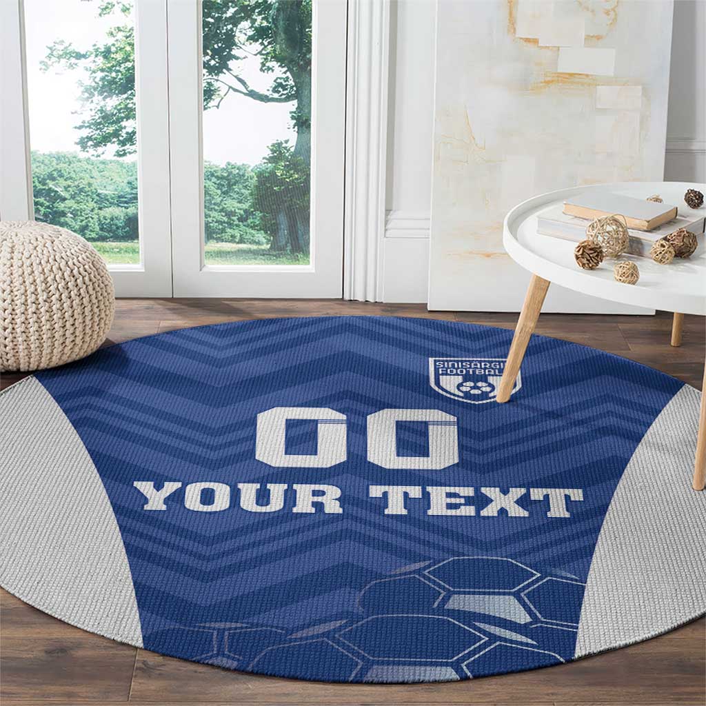Custom Estonia Football Round Carpet Eesti Jalgpallikoondis