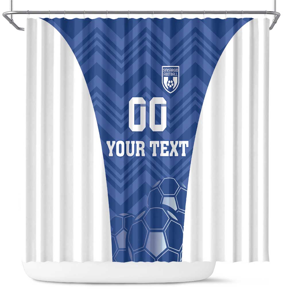 Custom Estonia Football Shower Curtain Eesti Jalgpallikoondis