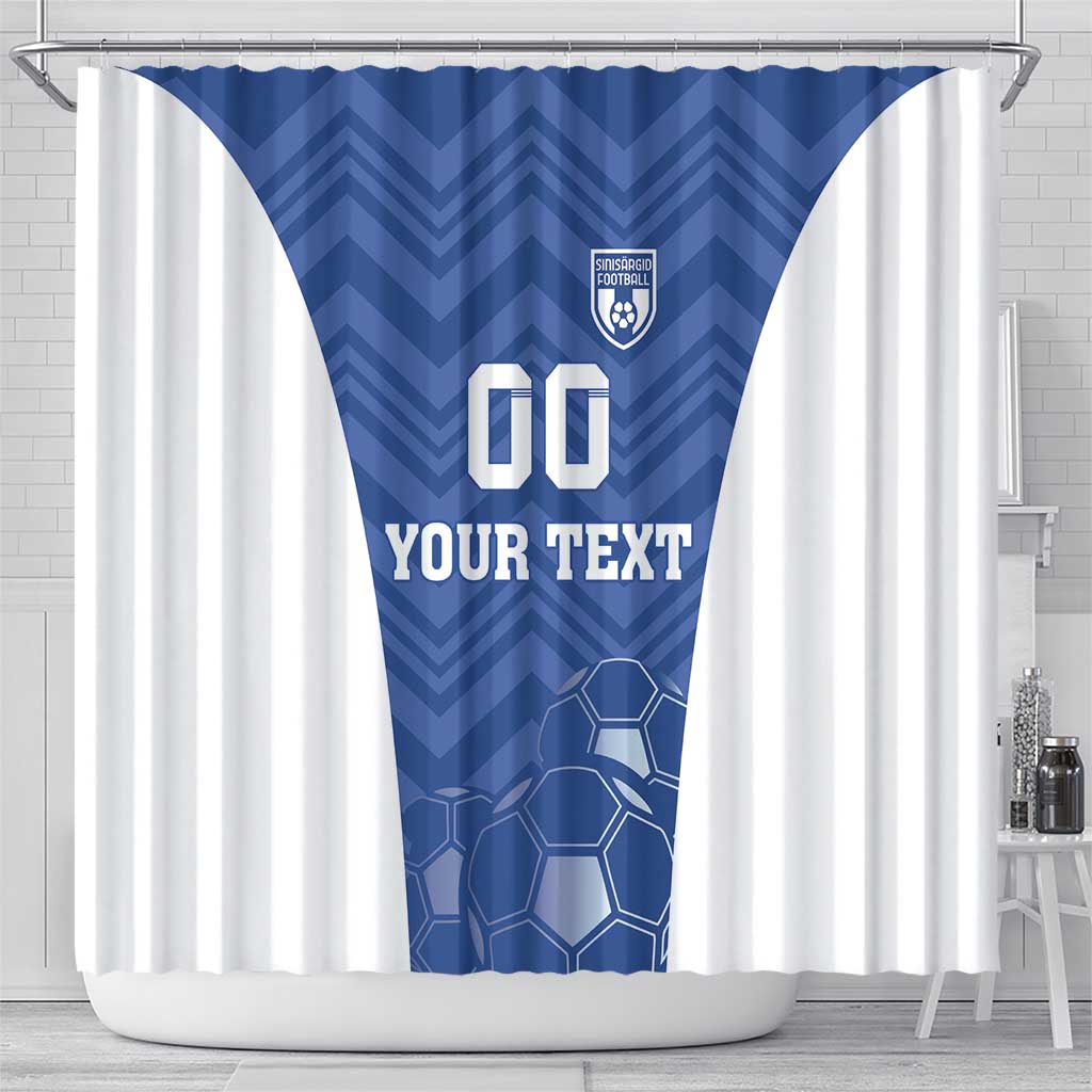 Custom Estonia Football Shower Curtain Eesti Jalgpallikoondis
