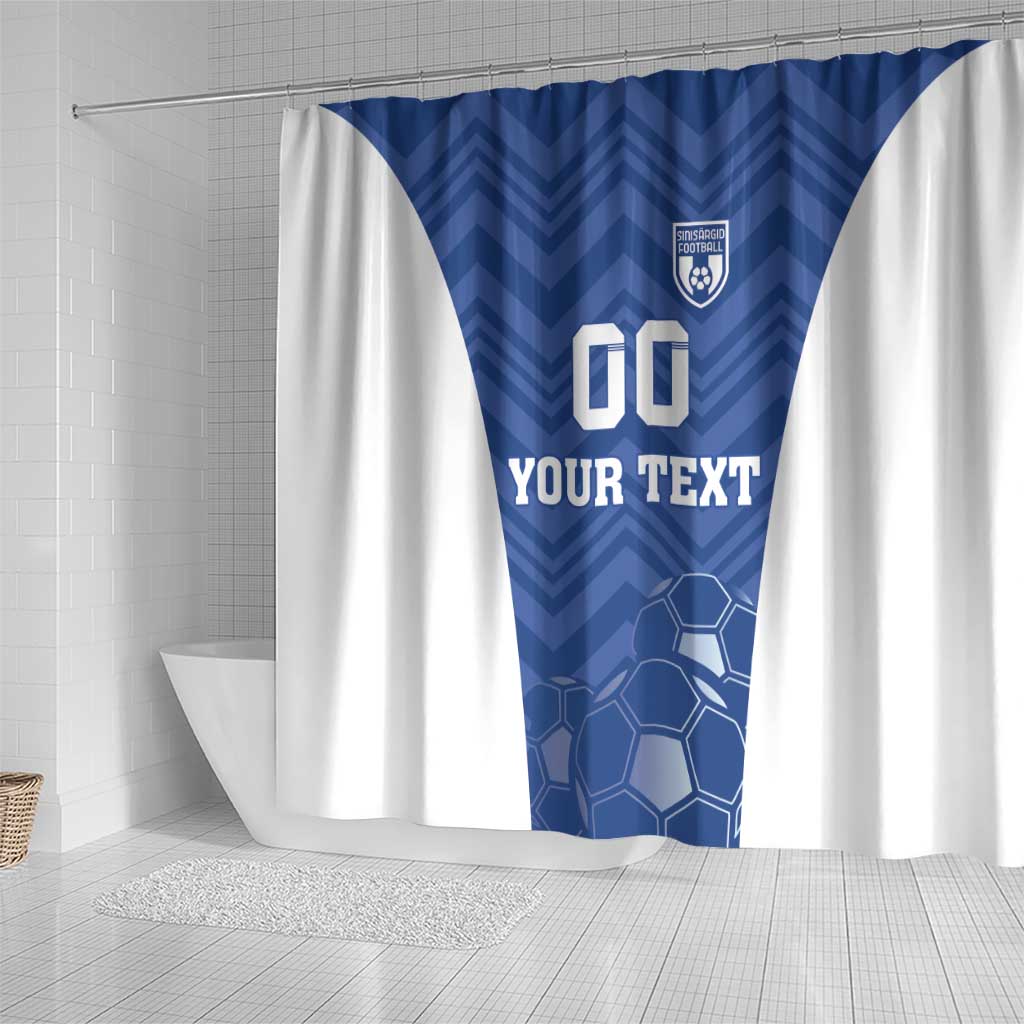 Custom Estonia Football Shower Curtain Eesti Jalgpallikoondis