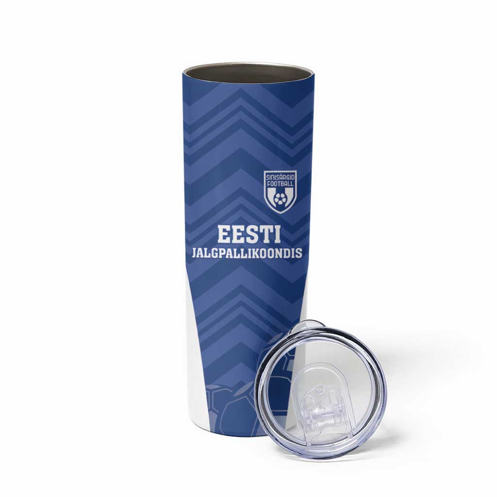 Custom Estonia Football Skinny Tumbler Eesti Jalgpallikoondis
