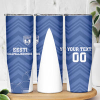 Custom Estonia Football Skinny Tumbler Eesti Jalgpallikoondis