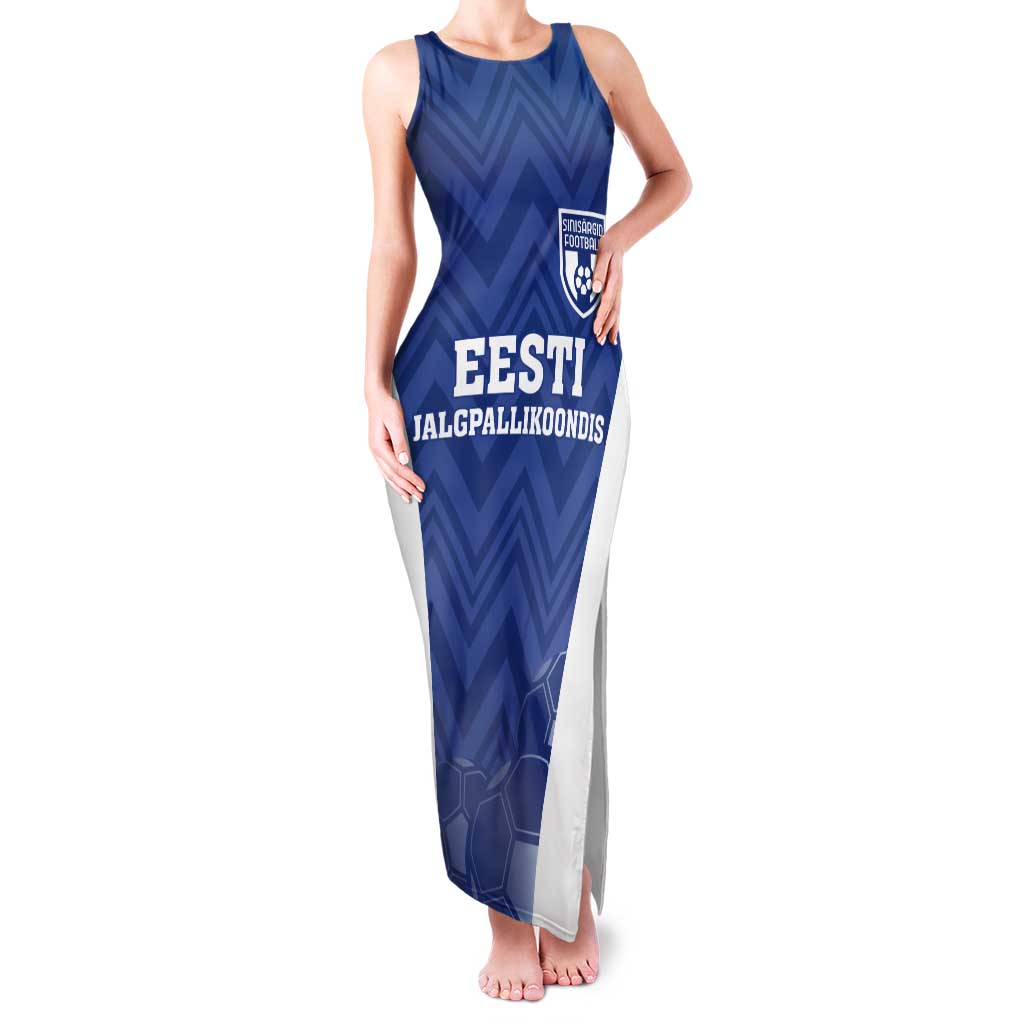 Custom Estonia Football Tank Maxi Dress Eesti Jalgpallikoondis