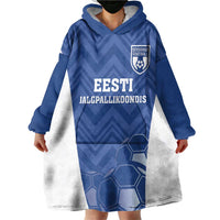 Custom Estonia Football Wearable Blanket Hoodie Eesti Jalgpallikoondis