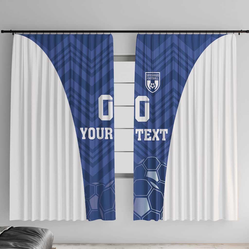 Custom Estonia Football Window Curtain Eesti Jalgpallikoondis