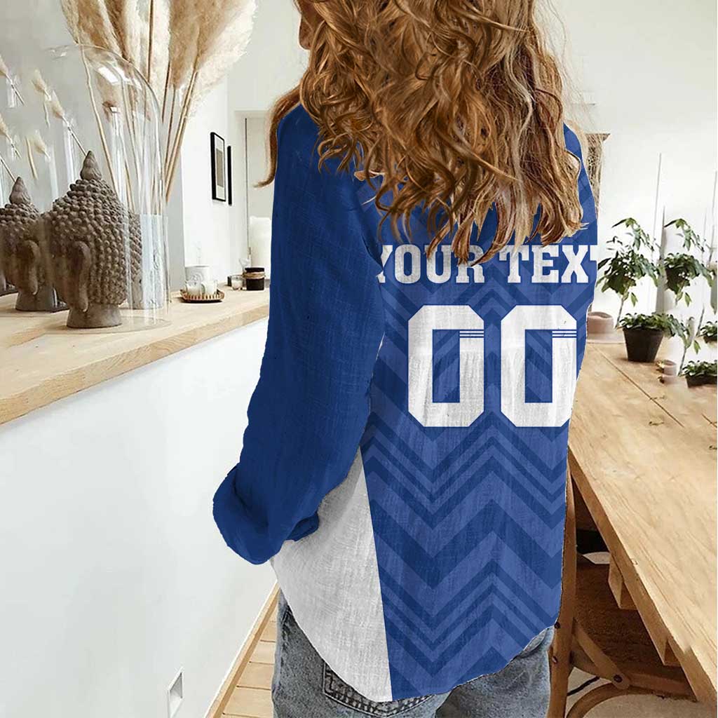 Custom Estonia Football Women Casual Shirt Eesti Jalgpallikoondis