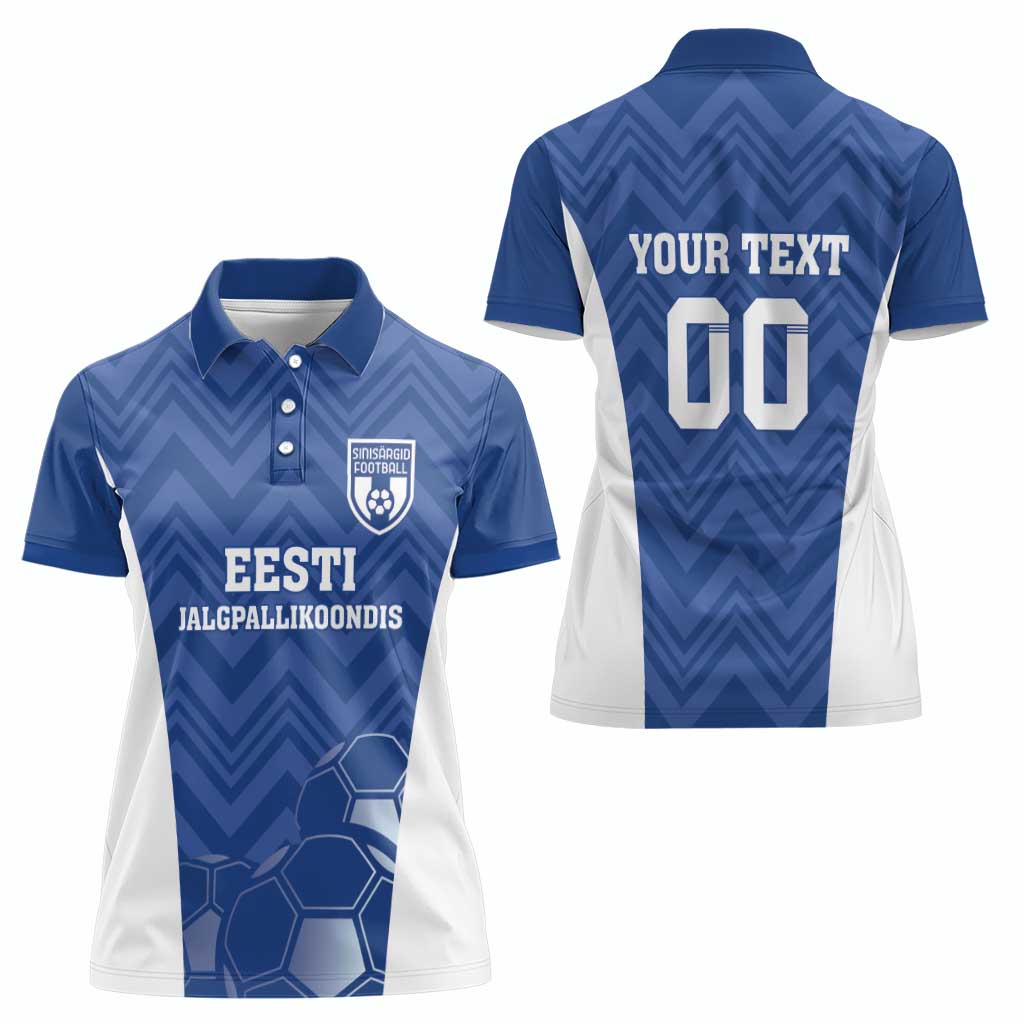Custom Estonia Football Women Polo Shirt Eesti Jalgpallikoondis