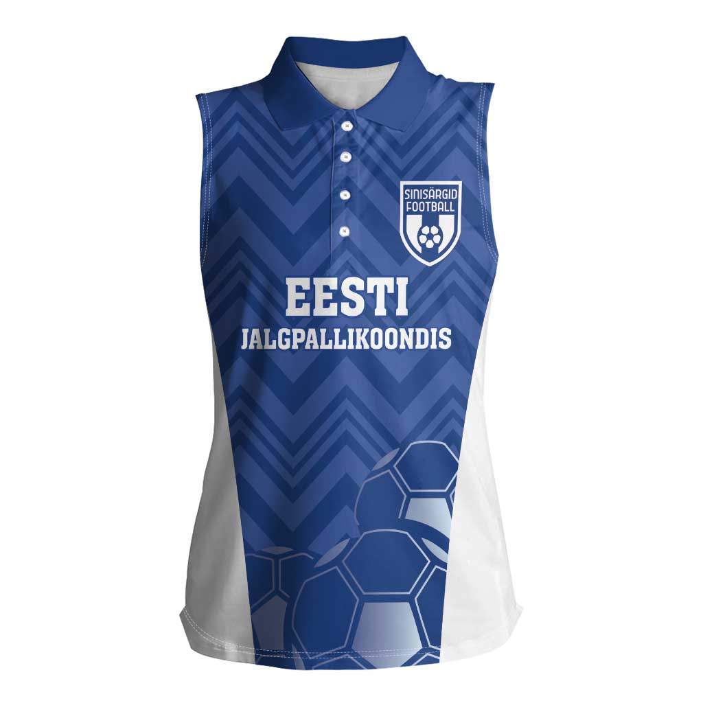 Custom Estonia Football Women Sleeveless Polo Shirt Eesti Jalgpallikoondis