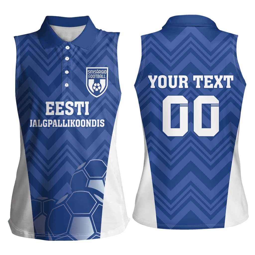 Custom Estonia Football Women Sleeveless Polo Shirt Eesti Jalgpallikoondis
