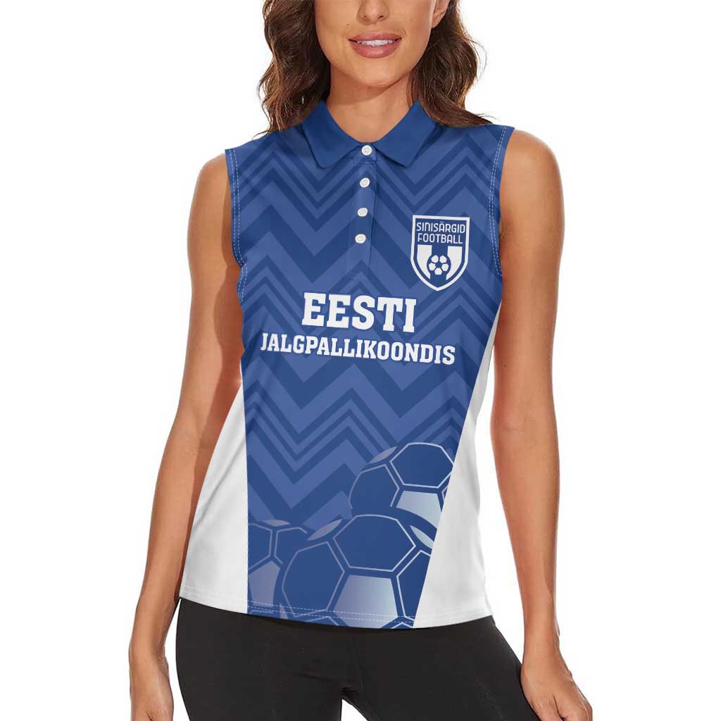 Custom Estonia Football Women Sleeveless Polo Shirt Eesti Jalgpallikoondis