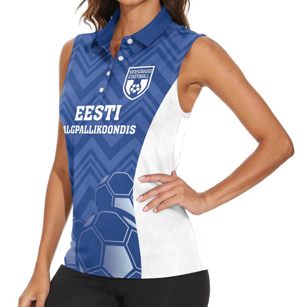 Custom Estonia Football Women Sleeveless Polo Shirt Eesti Jalgpallikoondis
