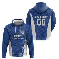Custom Estonia Football Zip Hoodie Eesti Jalgpallikoondis