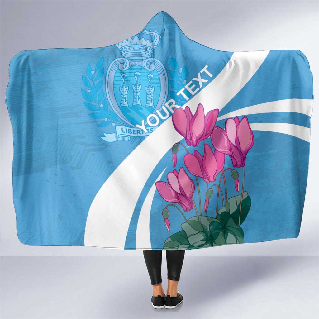 Personalized San Marino Hooded Blanket Libertas Cyclamen Flowers