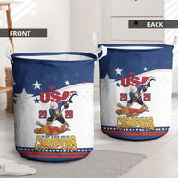 USA Ice Hockey Champions 2026 Laundry Basket American Eagle Victory Hockey Pride