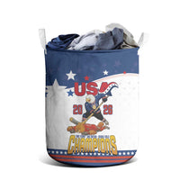 USA Ice Hockey Champions 2026 Laundry Basket American Eagle Victory Hockey Pride