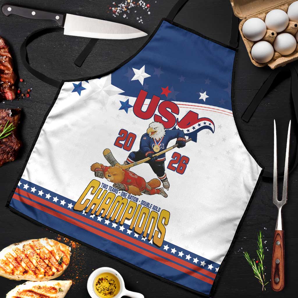 USA Ice Hockey Champions 2026 Apron American Eagle Victory Hockey Pride