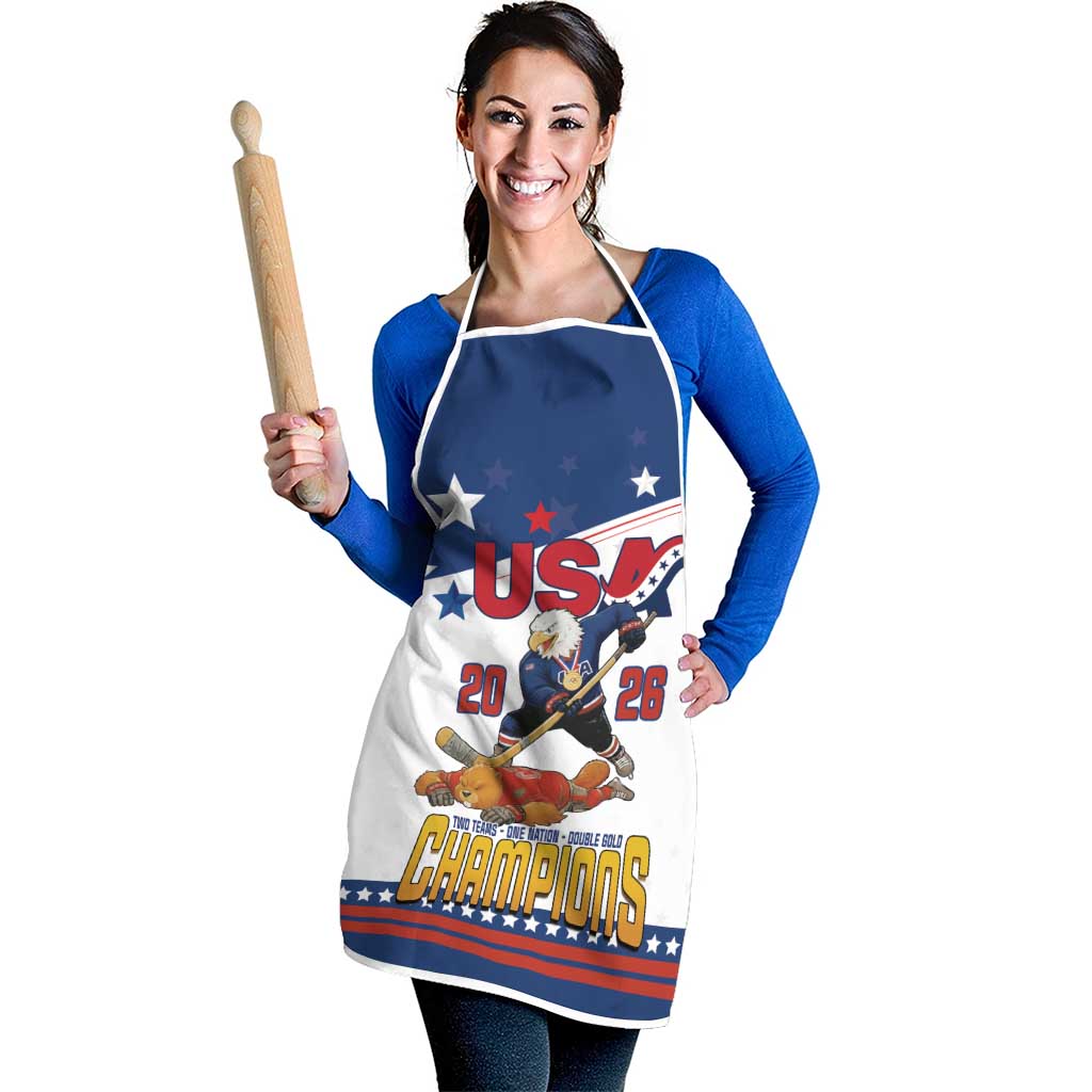 USA Ice Hockey Champions 2026 Apron American Eagle Victory Hockey Pride