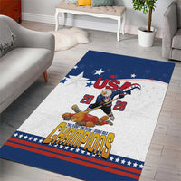 USA Ice Hockey Champions 2026 Area Rug American Eagle Victory Hockey Pride