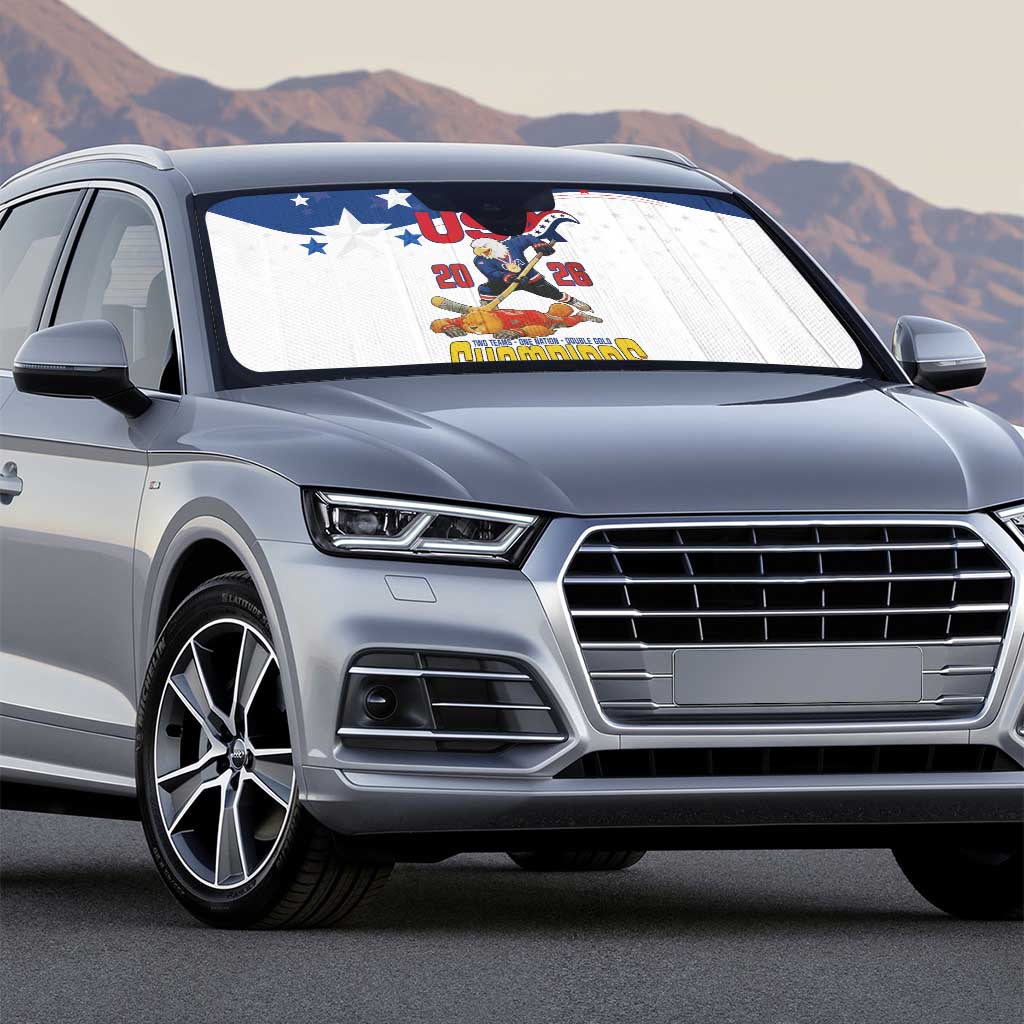 USA Ice Hockey Champions 2026 Auto Sun Shade American Eagle Victory Hockey Pride