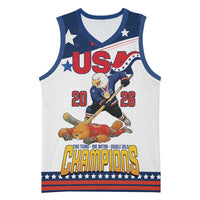 Custom USA Ice Hockey Champions 2026 Basketball Jersey American Eagle Victory Hockey Pride