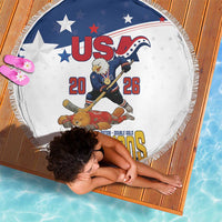 USA Ice Hockey Champions 2026 Beach Blanket American Eagle Victory Hockey Pride